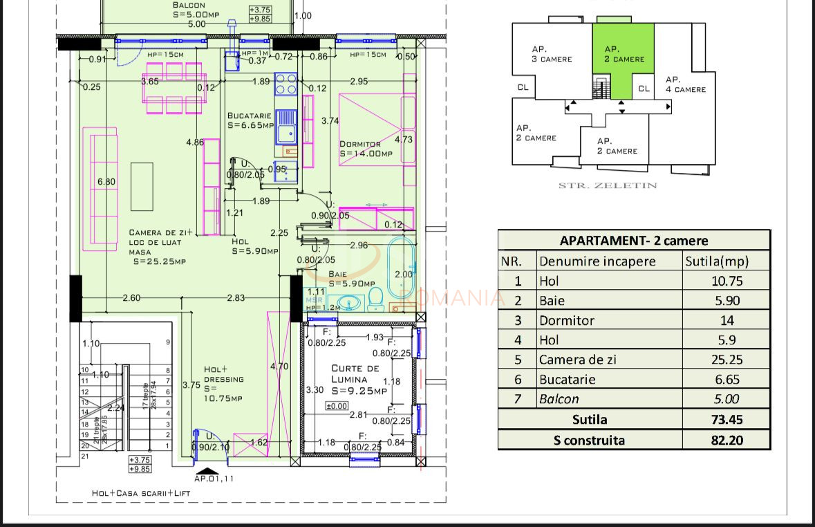 Apartament, 2 camere Bucuresti/Aviatiei