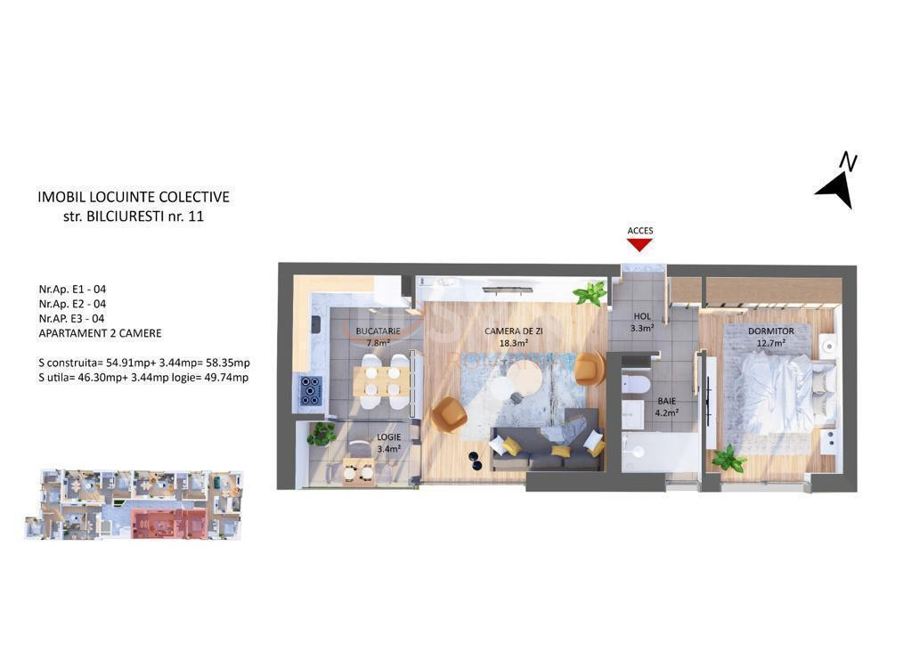 Apartament, 2 camere Bucuresti/Aviatiei