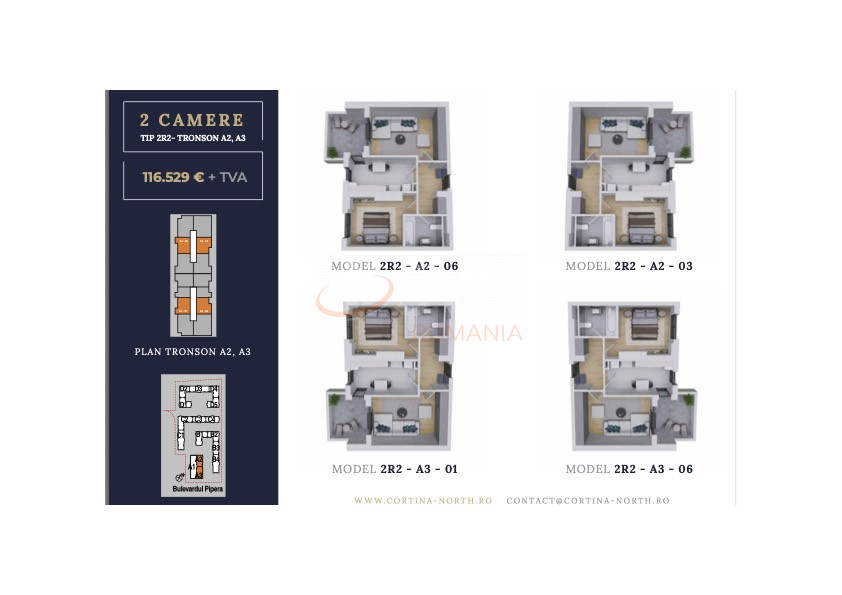 Apartament, 2 camere Bucuresti/Pipera