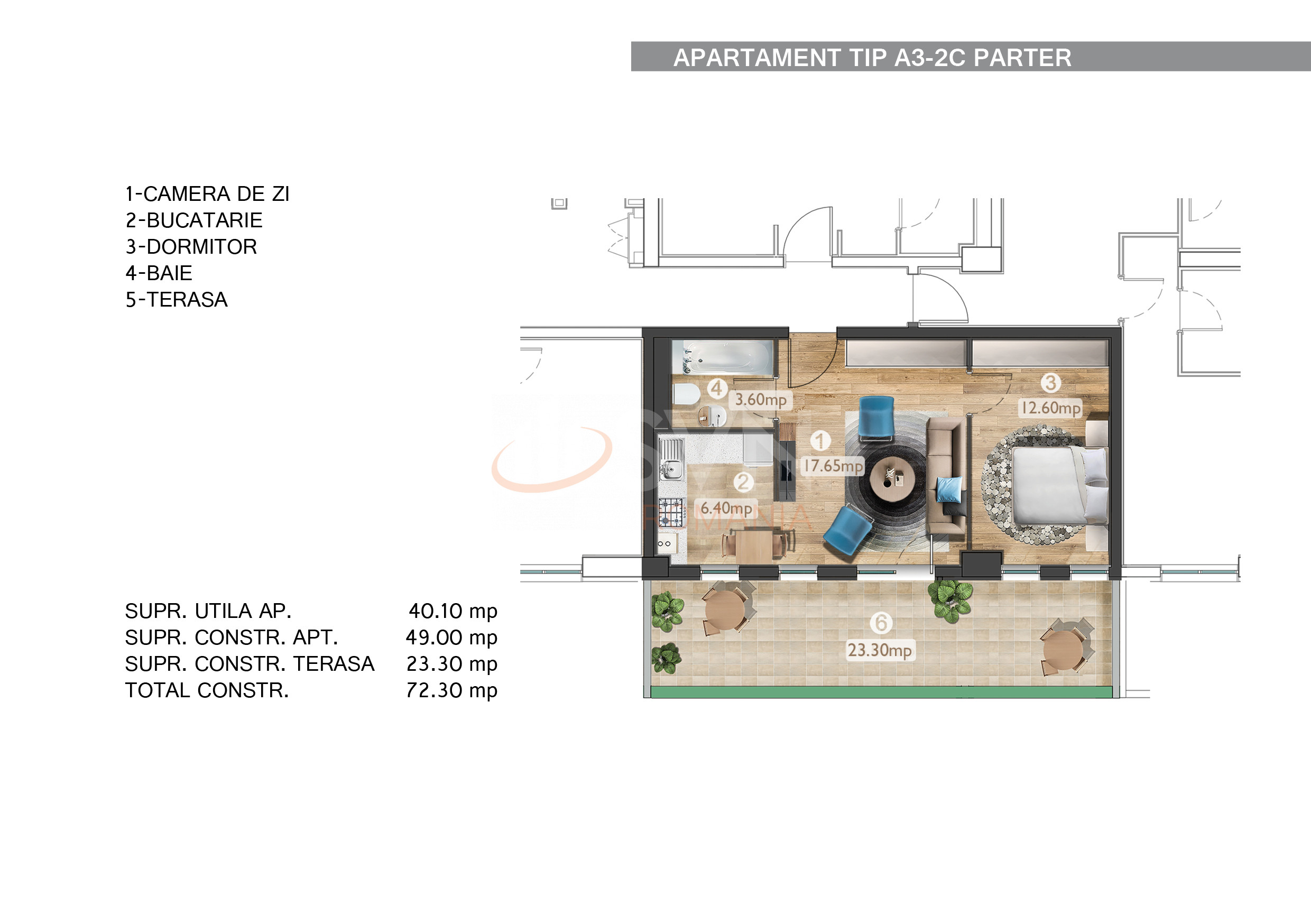 Apartament, 2 camere Bucuresti/Barbu Vacarescu