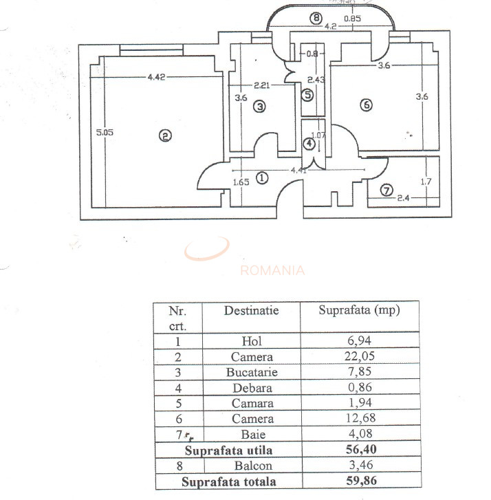 Apartament, 2 camere Bucuresti/Calea Calarasilor