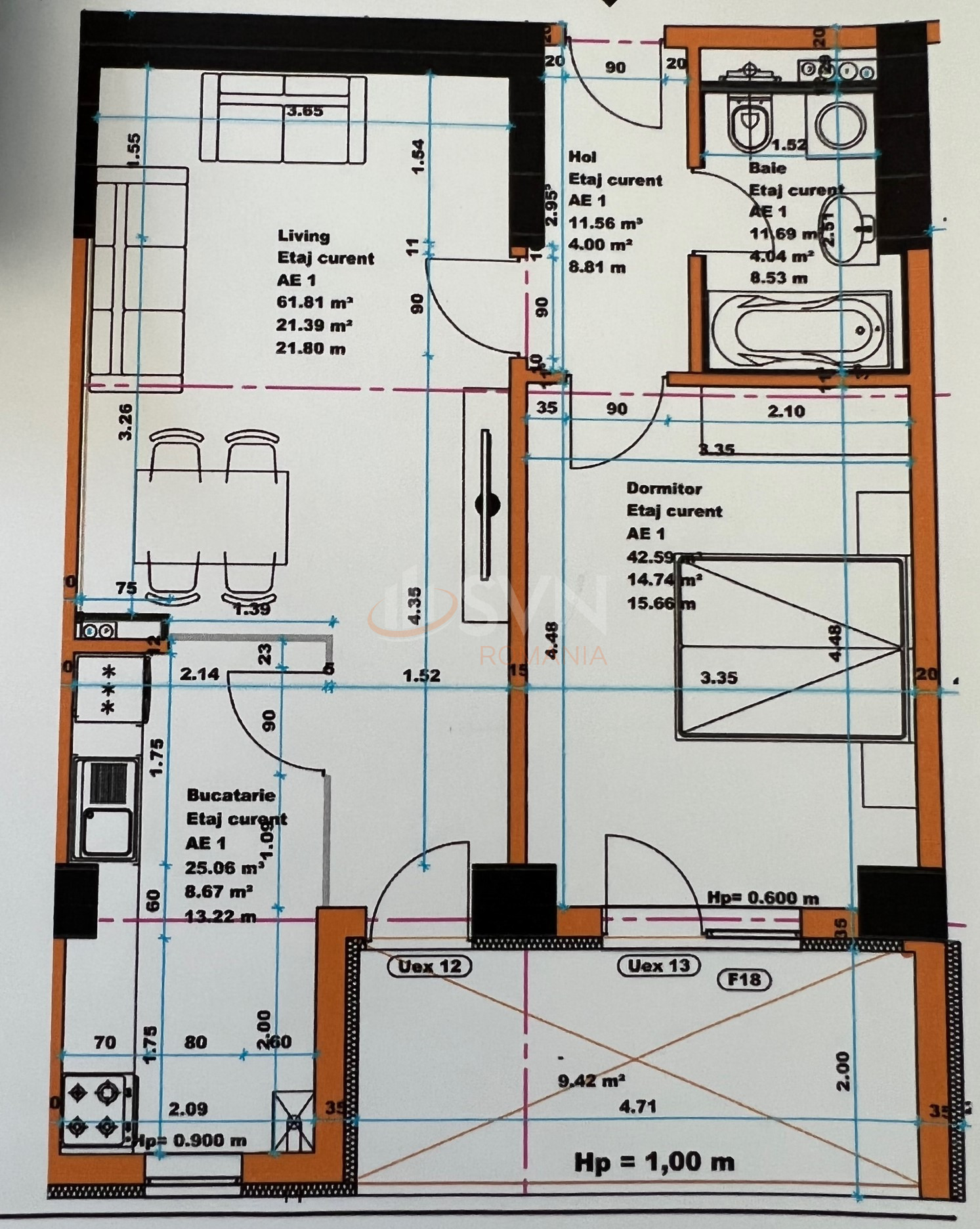 Apartament, 2 camere Bucuresti/Nerva Traian