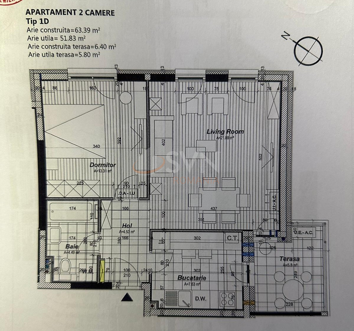 Apartament, 2 camere Bucuresti/Pipera