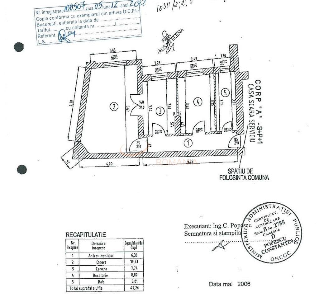 Apartament, 2 camere Bucuresti/Armeneasca