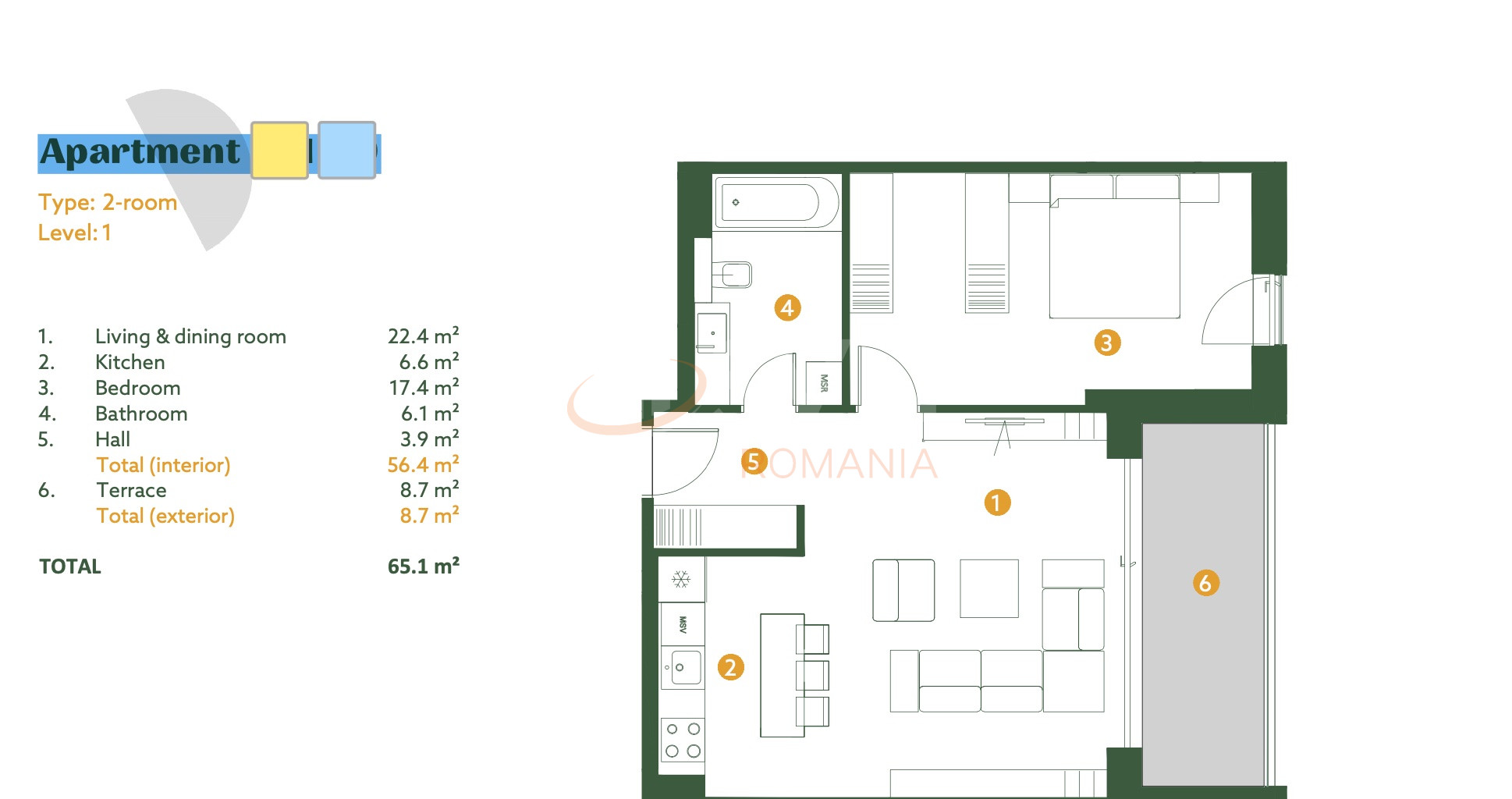 Apartament, 2 camere Bucuresti/Baneasa