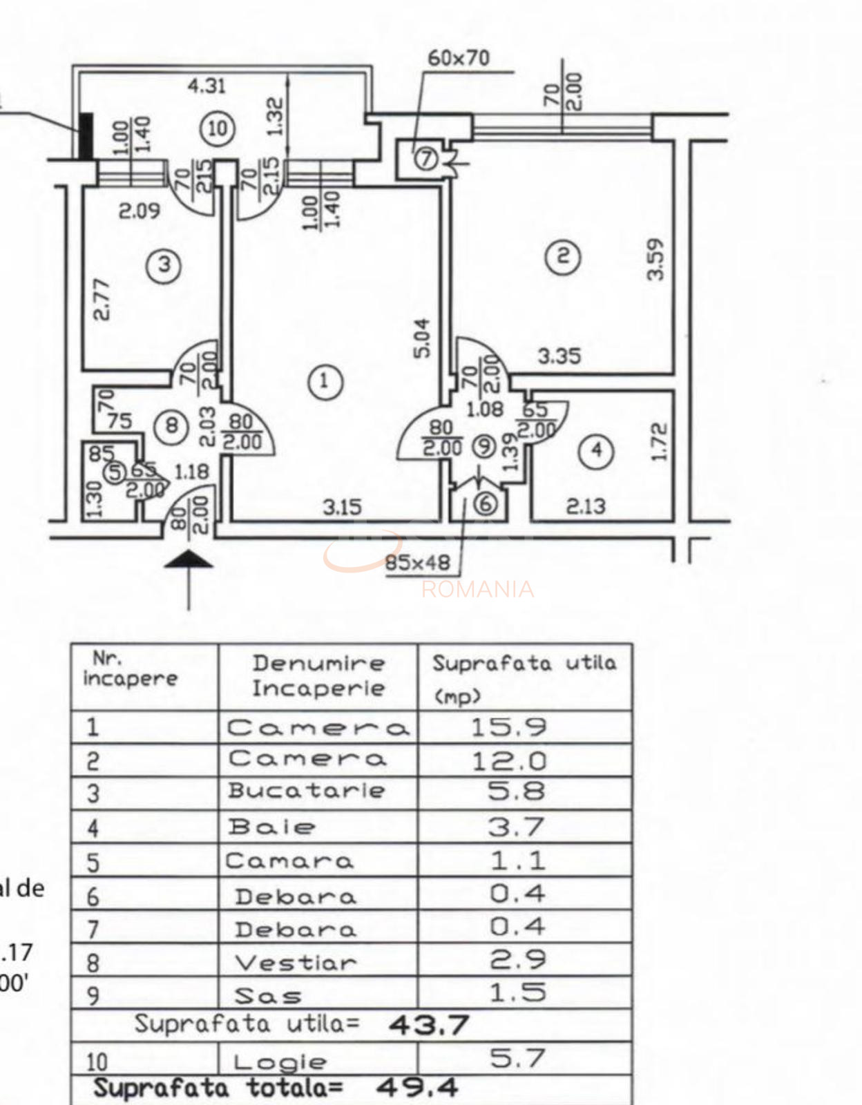 Apartament, 2 camere Bucuresti/Barbu Vacarescu