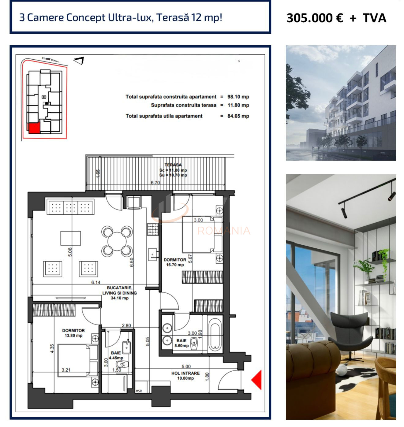 Apartament, 2 camere Bucuresti/Aviatiei