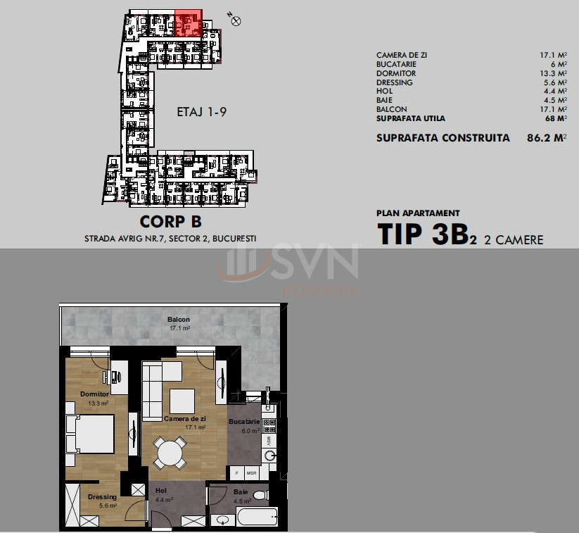 Apartament, 2 camere Bucuresti/Bucur Obor