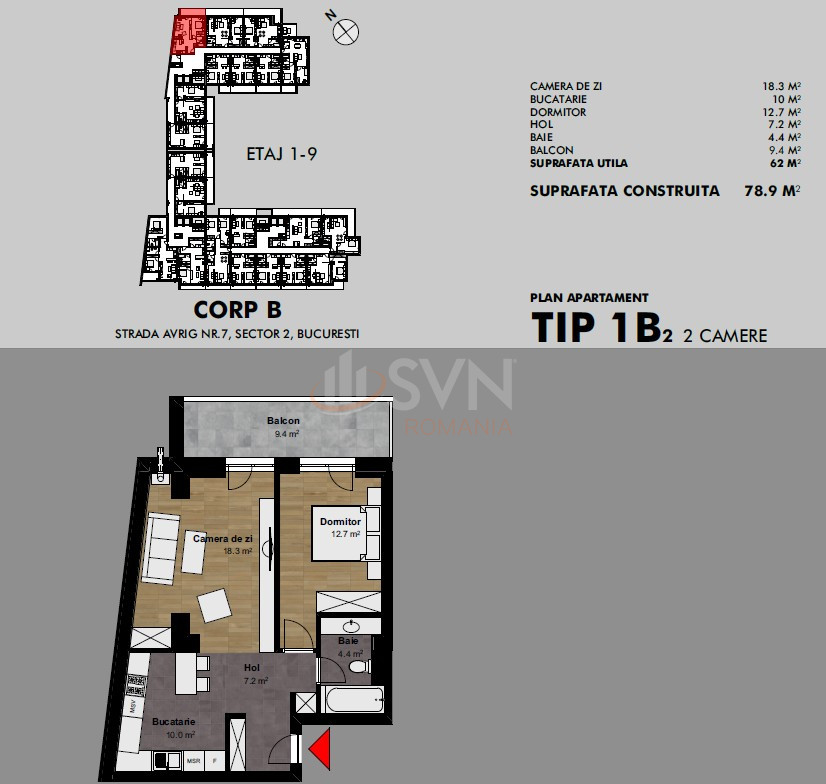 Apartament, 2 camere Bucuresti/Bucur Obor