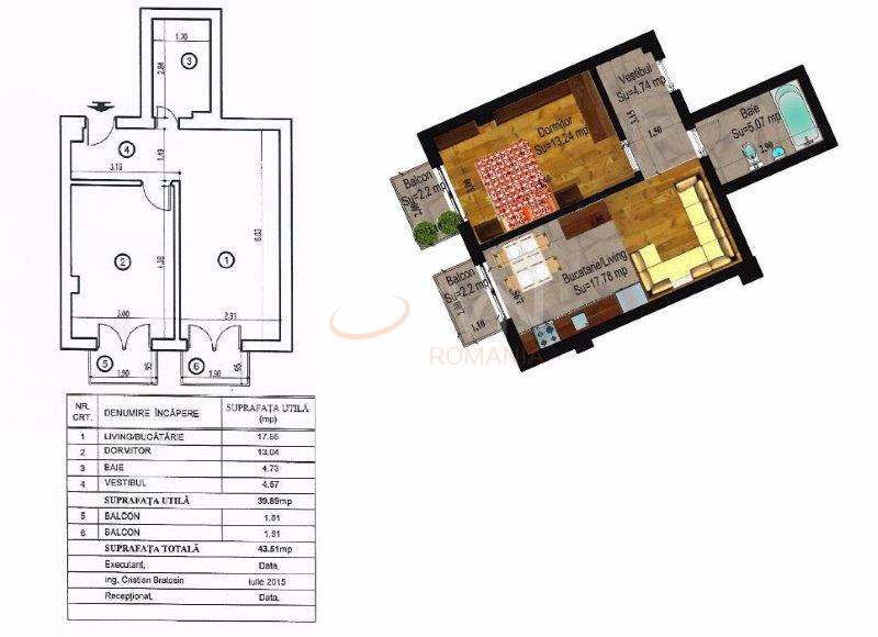 Apartament, 2 camere Bucuresti/Foisorul De Foc