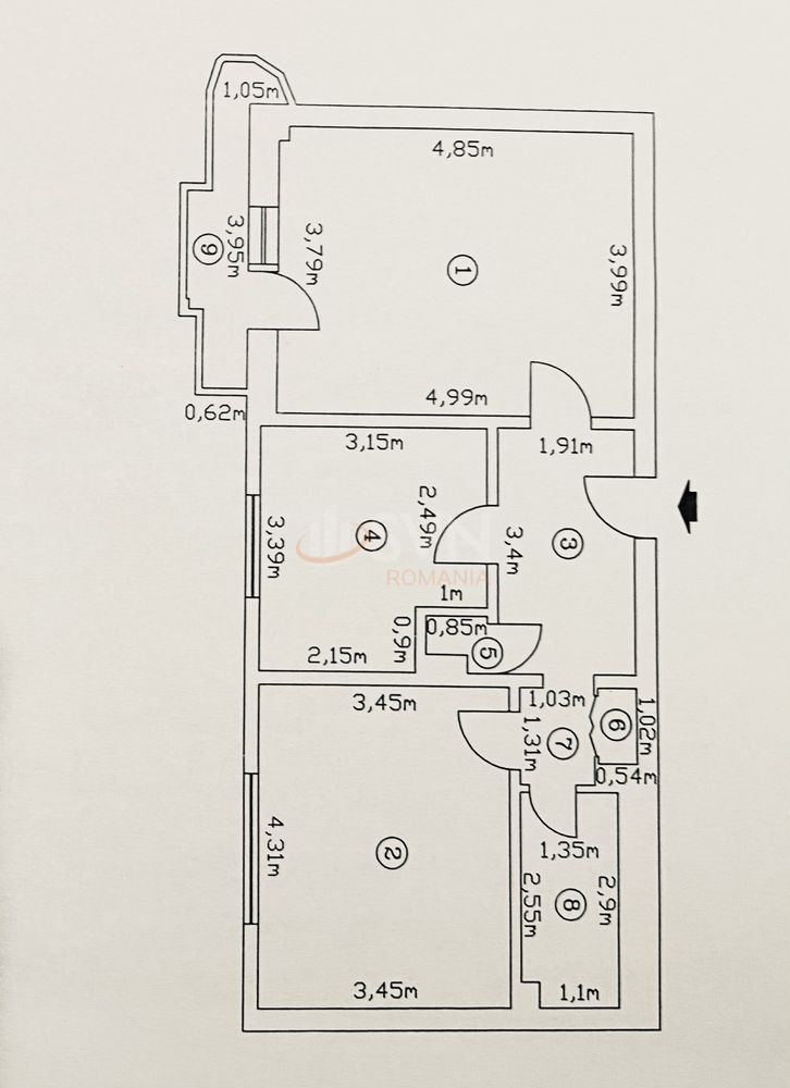 Apartament, 2 camere Bucuresti/Piata Victoriei