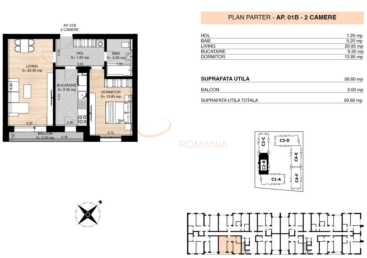 Apartament, 2 camere Bucuresti/Pipera