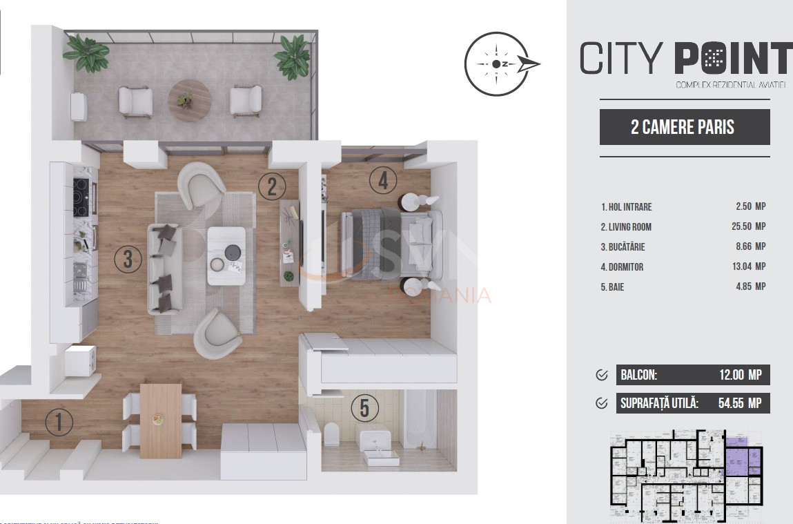 Apartament, 2 camere Bucuresti/Aviatiei