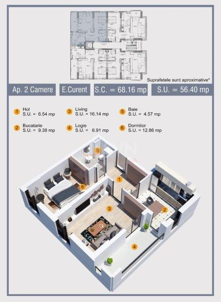 Apartament, 2 camere Bucuresti/Giulesti