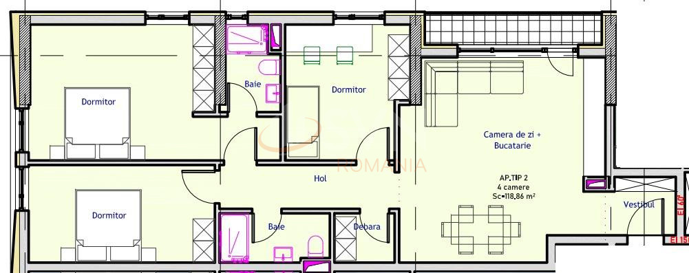 Apartament, 2 camere Bucuresti/Straulesti