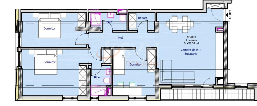 Apartament, 2 camere Bucuresti/Straulesti