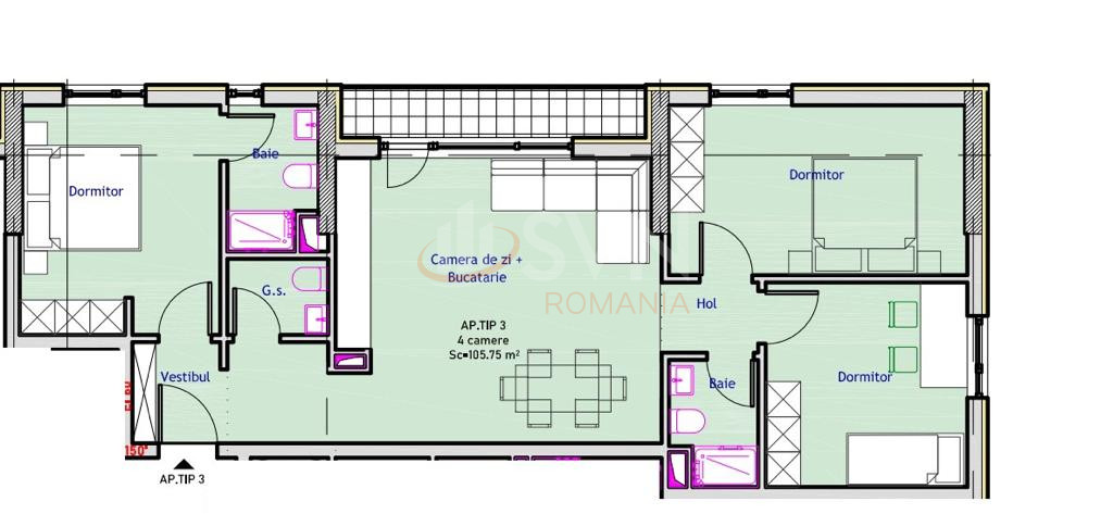 Apartament, 2 camere Bucuresti/Straulesti