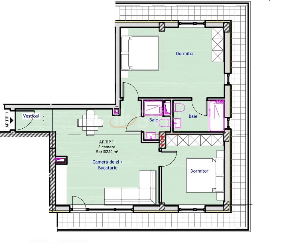 Apartament, 2 camere Bucuresti/Straulesti