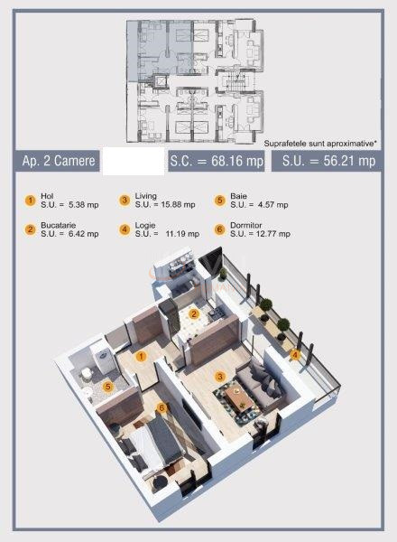 Apartament, 2 camere Bucuresti/Giulesti