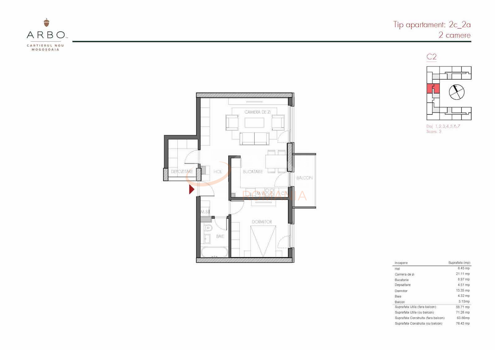 Apartament, 2 camere Bucuresti/Bucurestii Noi