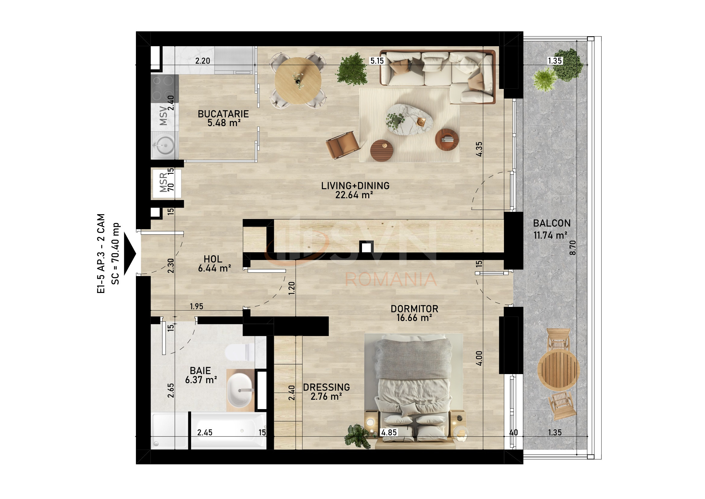 Apartament, 2 camere Bucuresti/Pipera