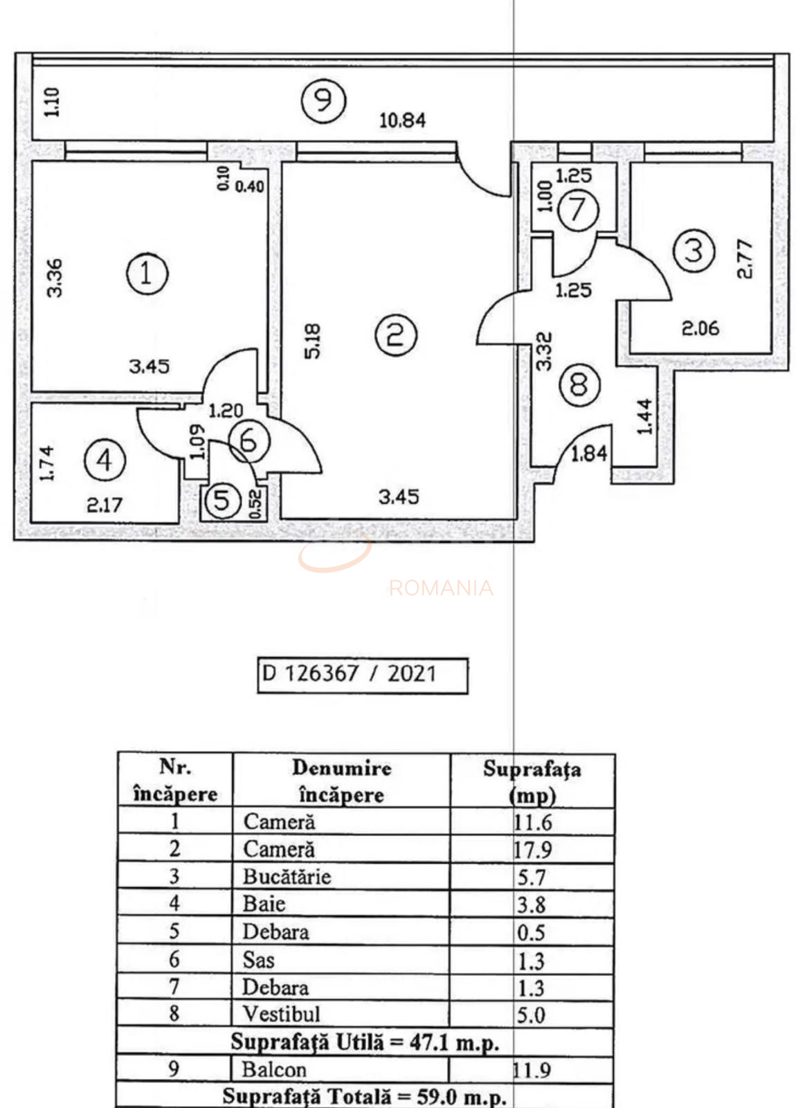 Apartament, 2 camere Bucuresti/1 Mai