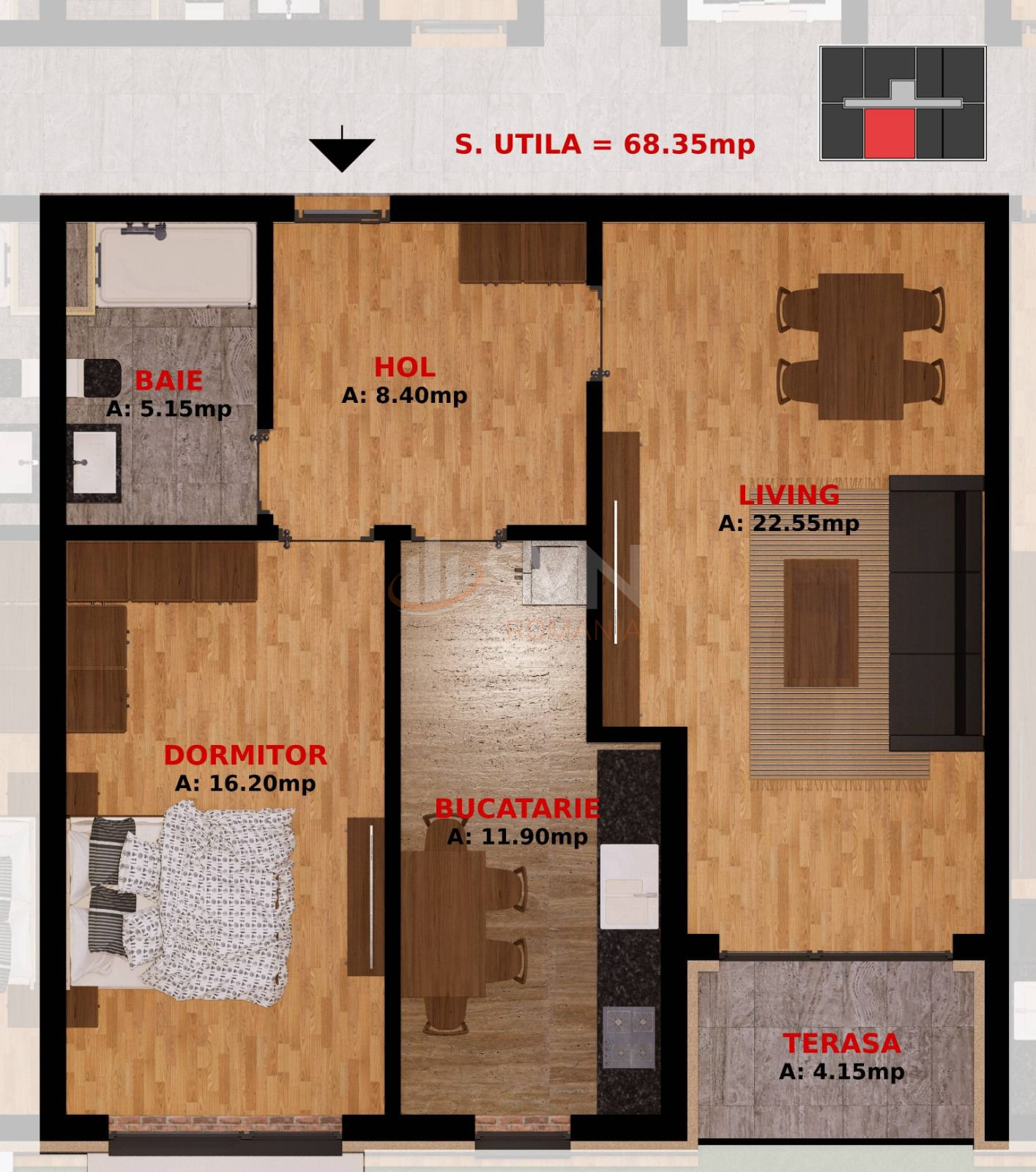 Apartament, 2 camere Ilfov/Dobroesti