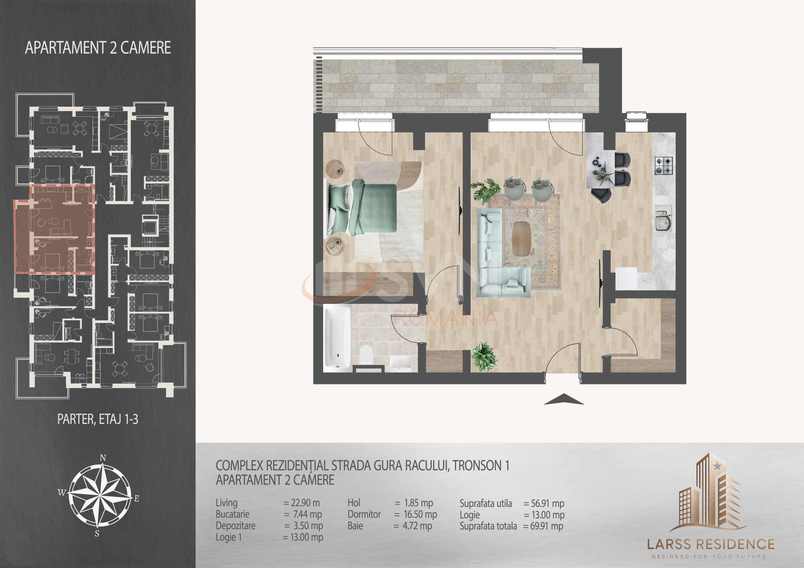 Apartament, 2 camere Bucuresti/Theodor Pallady