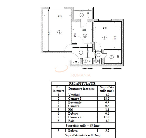 Apartament, 2 camere Bucuresti/Baneasa