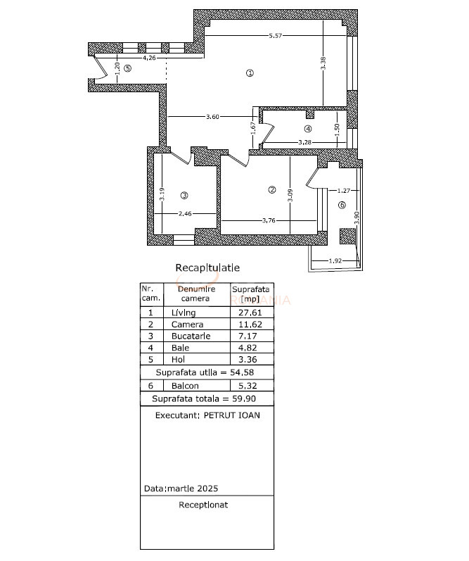 Apartament, 2 camere Bucuresti/Chibrit