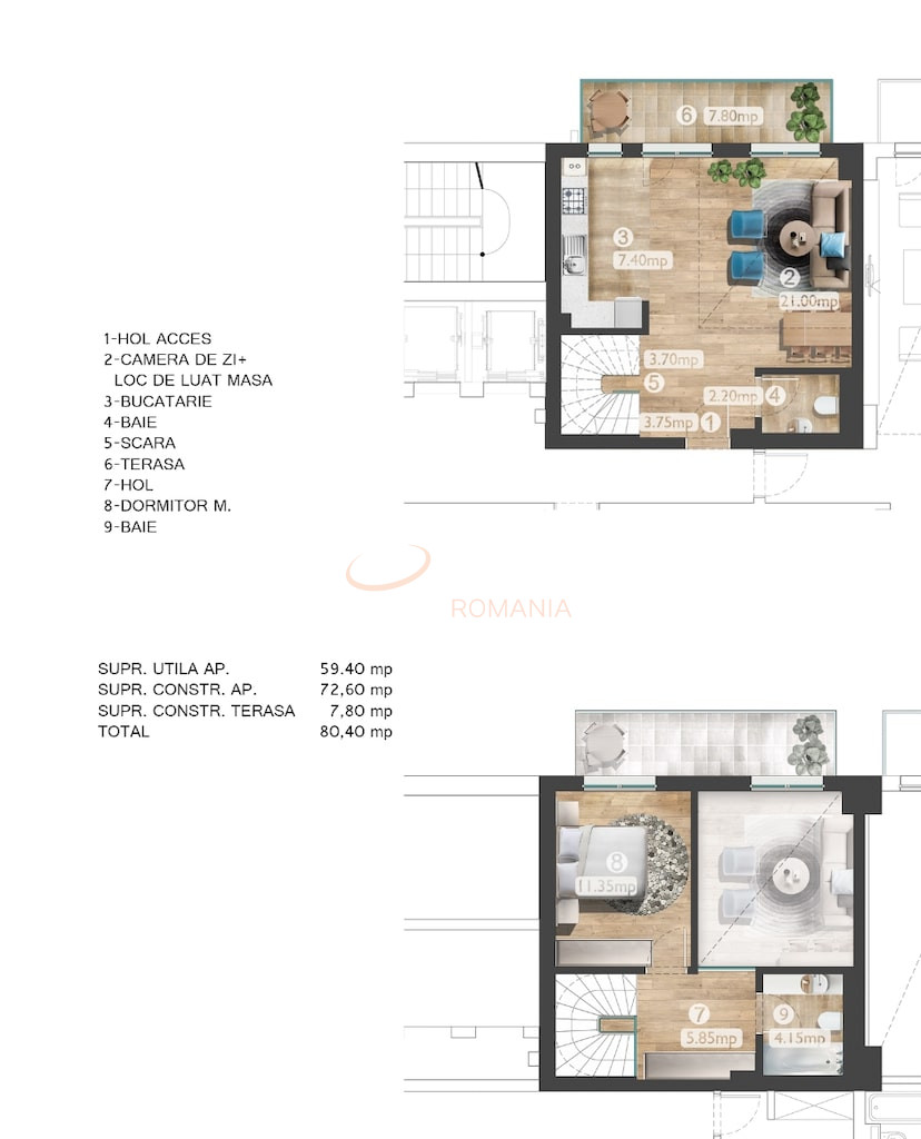 Apartament, 2 camere Bucuresti/Barbu Vacarescu