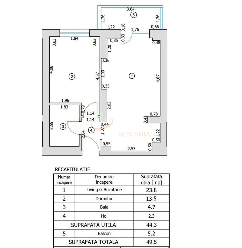 Apartament, 2 camere Bucuresti/Pipera