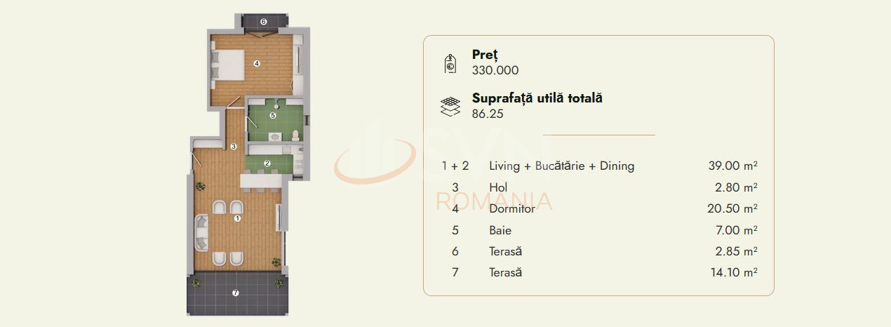 Apartament, 2 camere Prahova/Centru