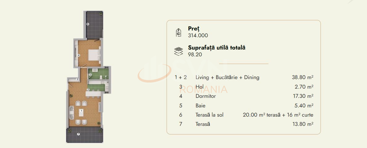Apartament, 2 camere Prahova/Centru