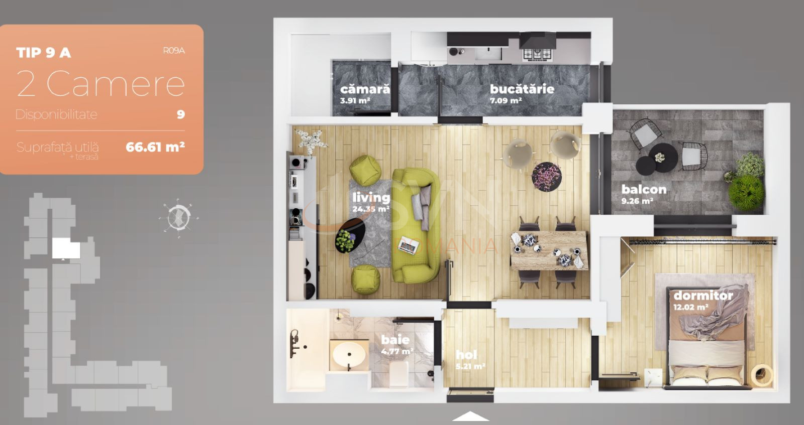 Apartament, 2 camere Bucuresti/Berceni