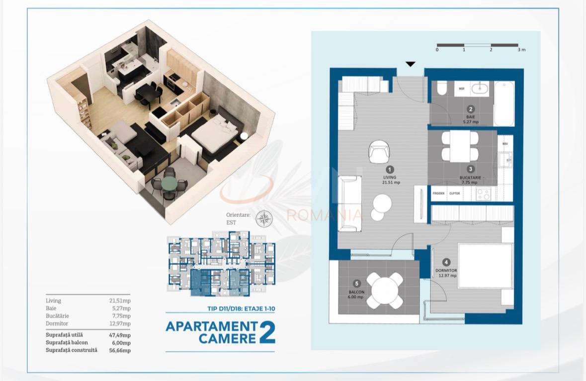 Apartament, 2 camere Bucuresti/Aviatiei