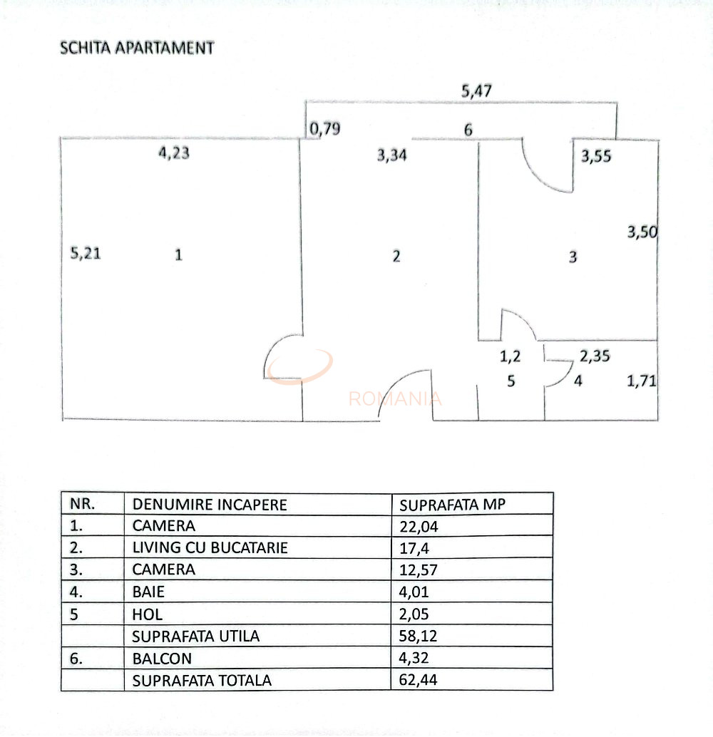 Apartament, 2 camere Bucuresti/Unirii