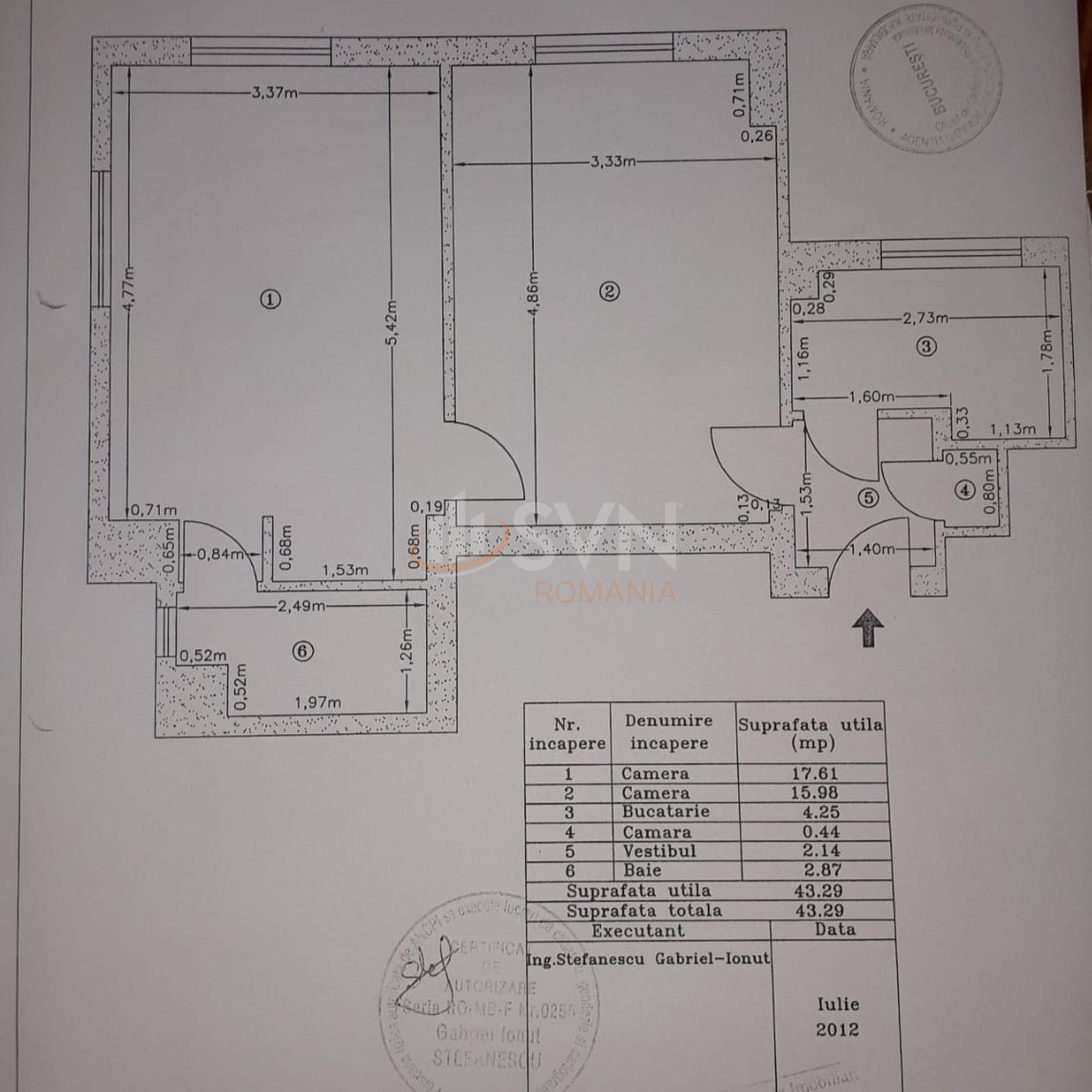 Apartament, 2 camere Bucuresti/P-ta Romana