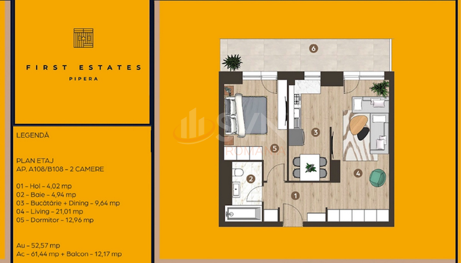 Apartament, 2 camere Bucuresti/Pipera