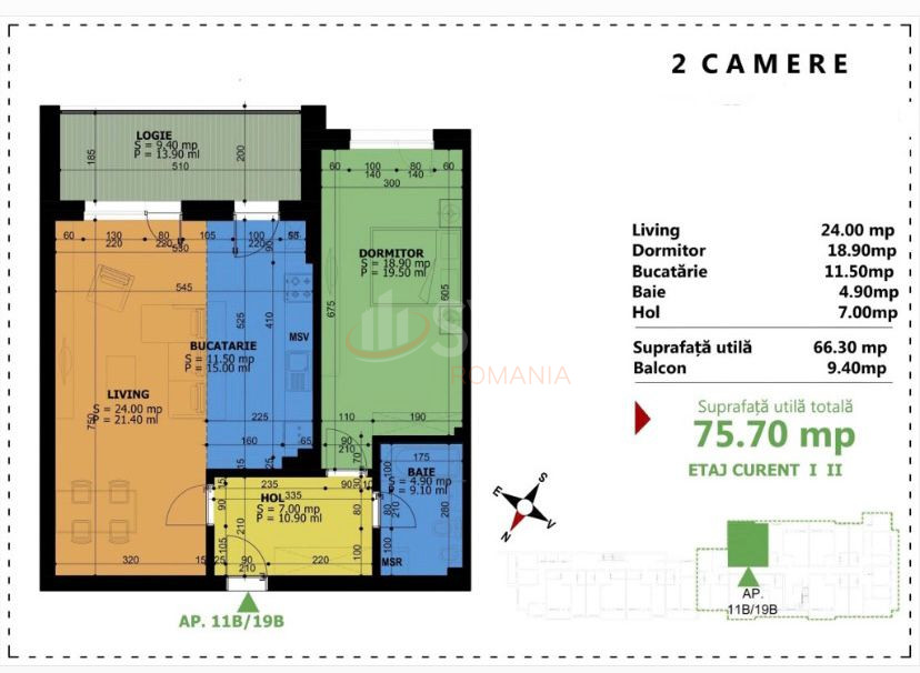 Apartament, 2 camere Bucuresti/Piata Unirii (s3)
