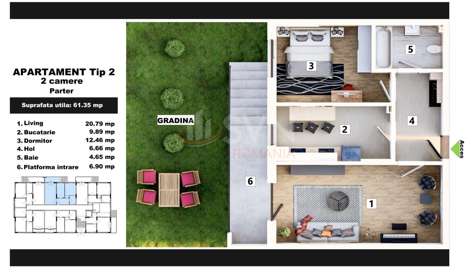 Apartament, 2 camere Ilfov/Fundeni