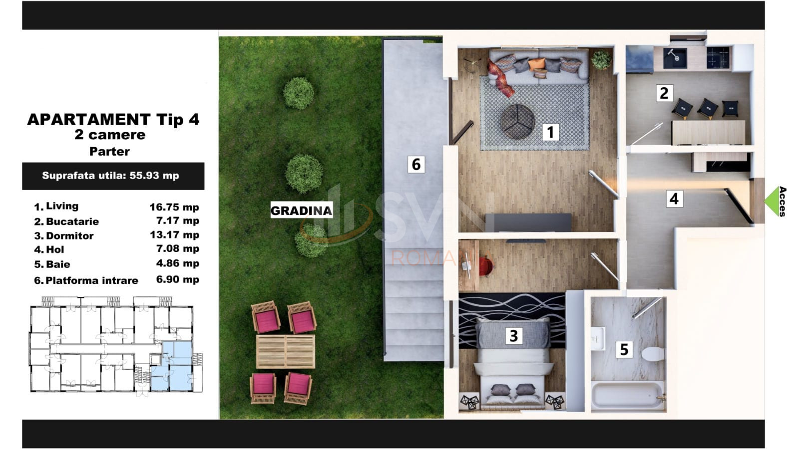 Apartament, 2 camere Ilfov/Fundeni