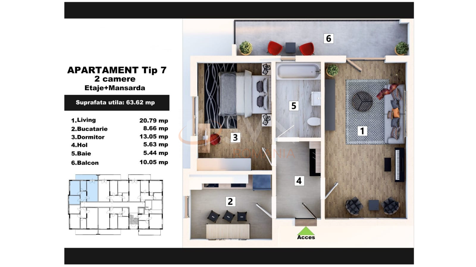 Apartament, 2 camere Ilfov/Fundeni