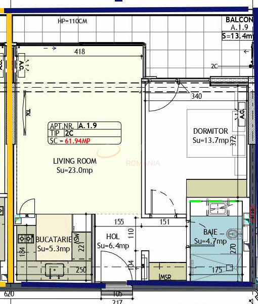 Apartament, 2 camere Bucuresti/Aviatiei