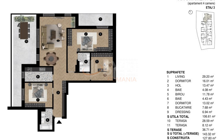 Apartament, 2 camere Bucuresti/13 Septembrie