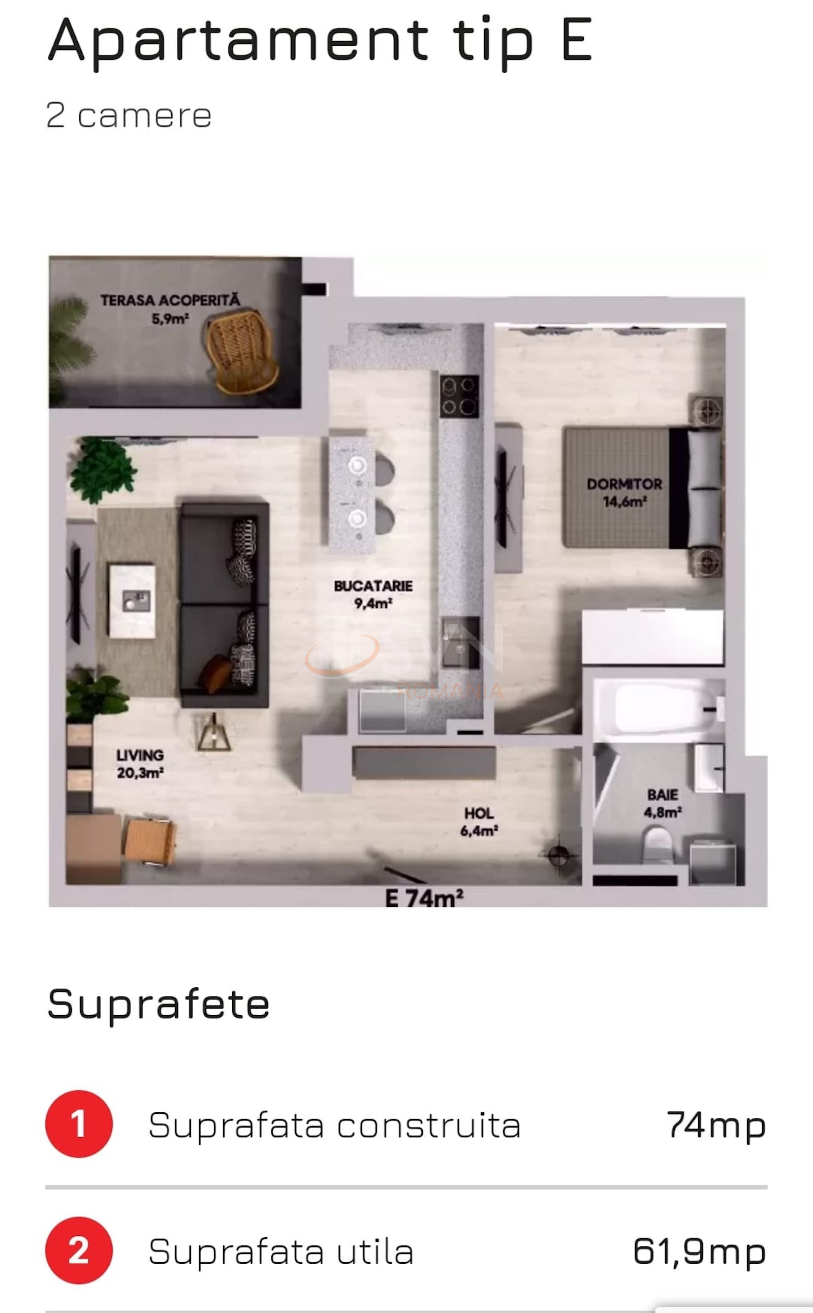 Apartament, 2 camere Bucuresti/Pipera