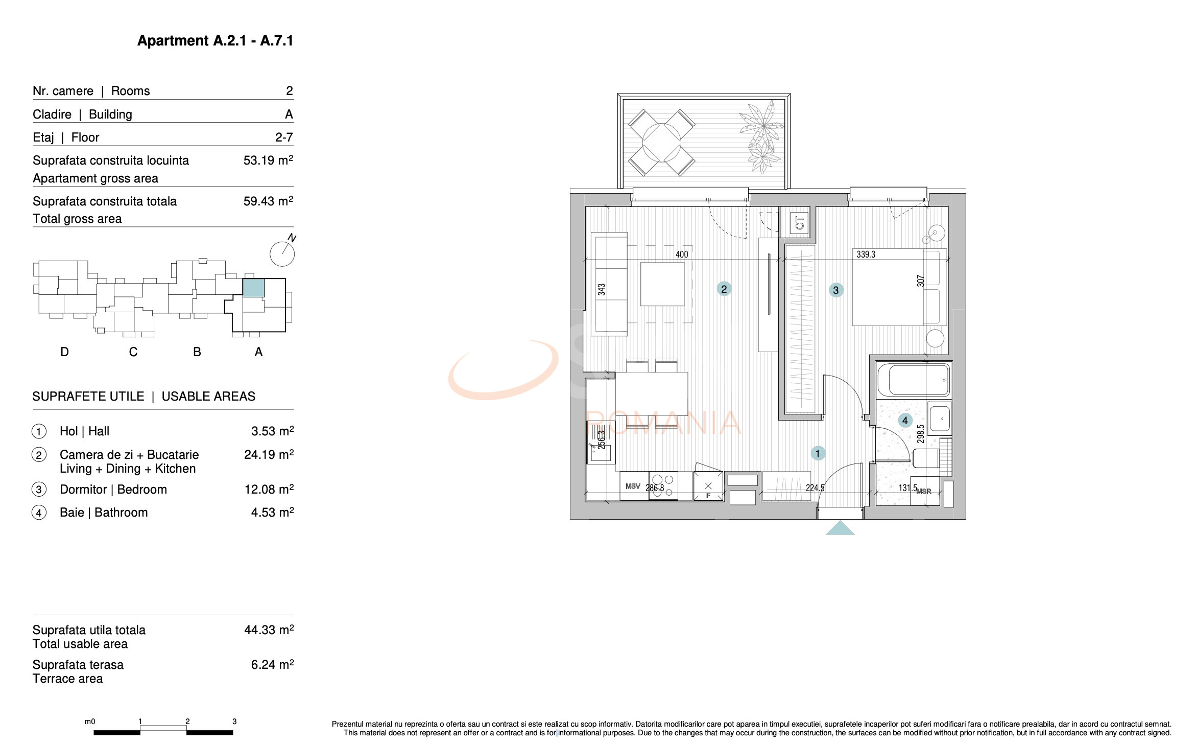 Apartament, 2 camere Bucuresti/Sisesti