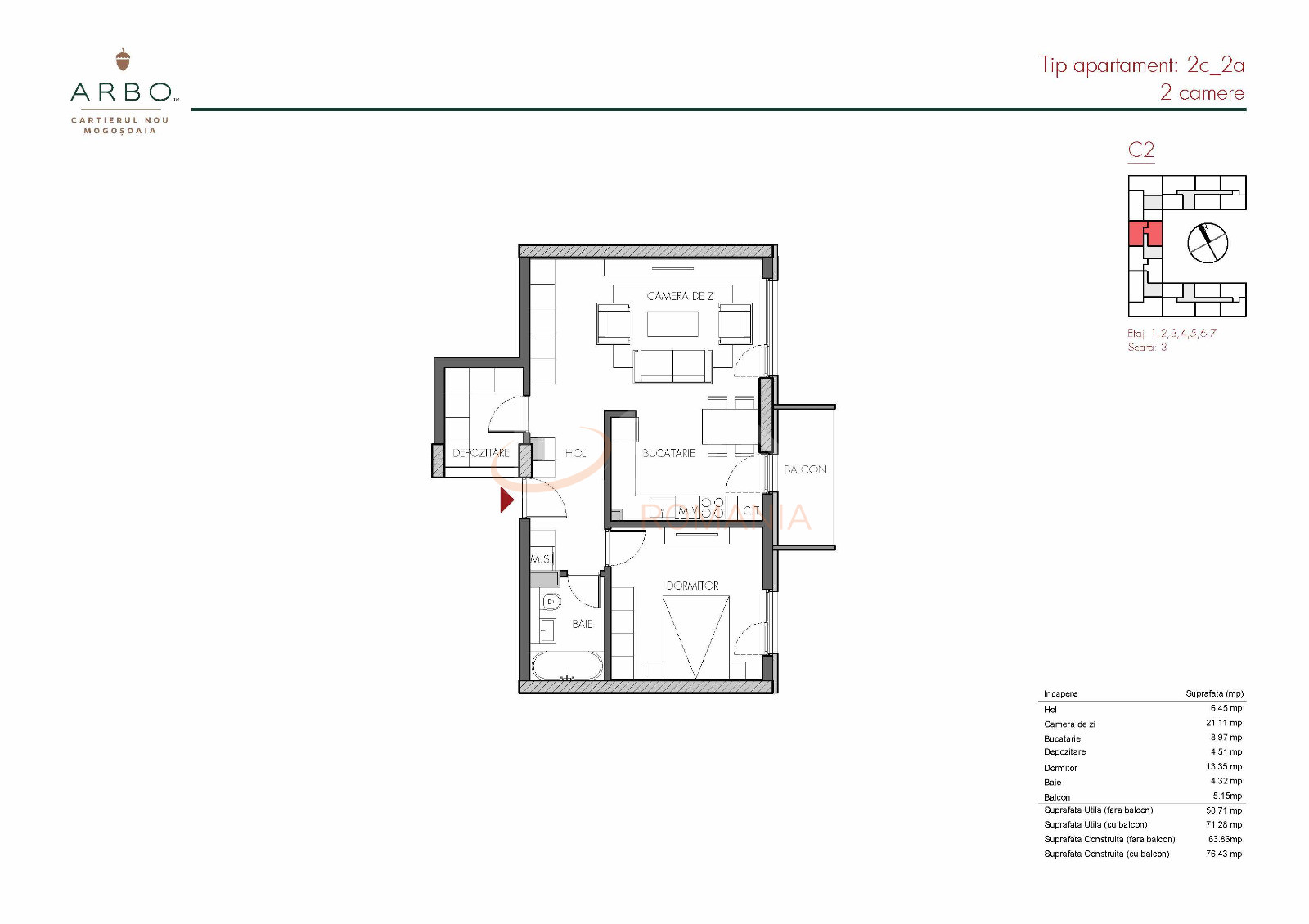 Apartament, 2 camere Ilfov/Mogosoaia