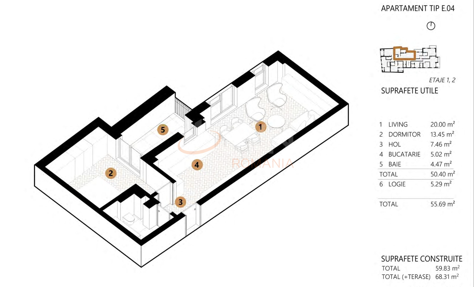 Apartament, 2 camere Bucuresti/Unirii (s3)