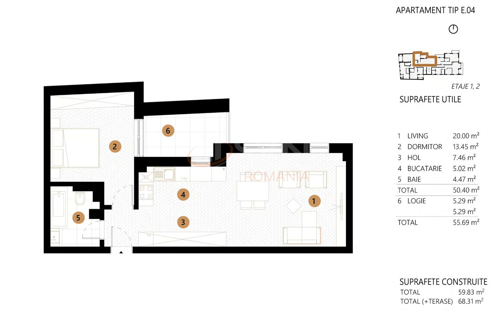 Apartament, 2 camere Bucuresti/Unirii (s3)